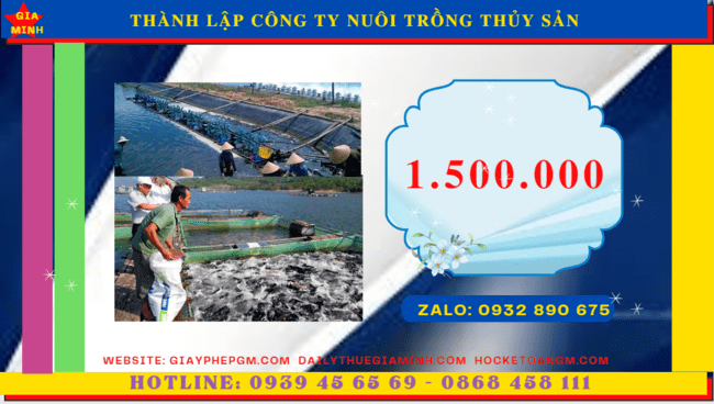 THÀNH LẬP CÔNG TY NUÔI TRỒNG THỦY SẢN 5 Chi phí thành lập công ty nuôi trồng thủy sản