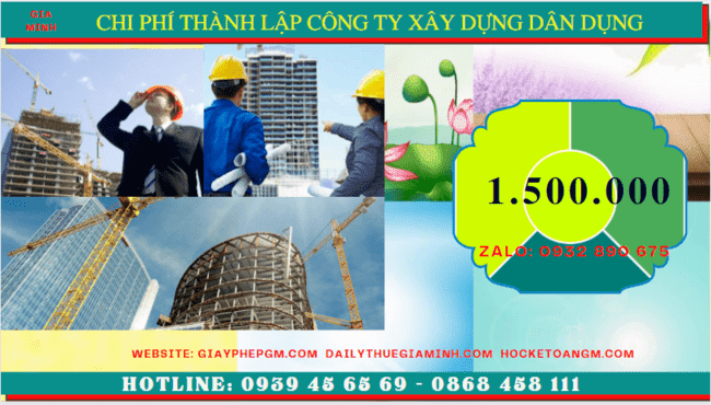 Chi phí thành lập công ty xây dựng dân dụng tại Bắc Kạn