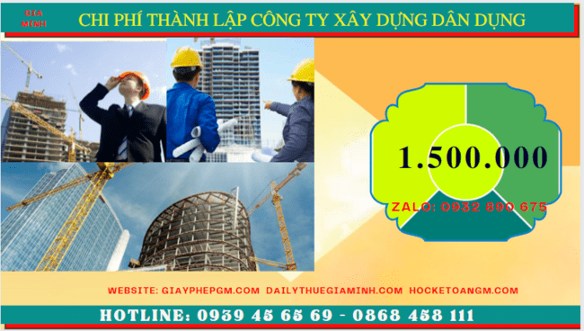 Chi phí thành lập công ty xây dựng dân dụng tại Cao Bằng