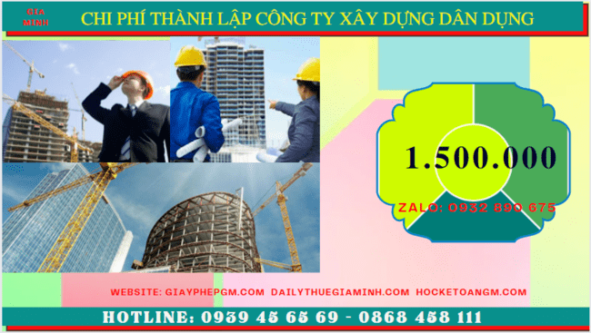 Chi phí thành lập công ty xây dựng dân dụng tại Hòa Bình