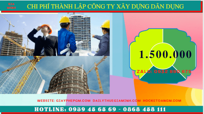Chi phí thành lập công ty xây dựng dân dụng tại Hưng Yên
