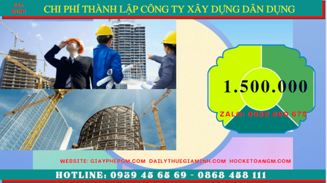 Chi phí thành lập công ty xây dựng dân dụng tại Nam Định