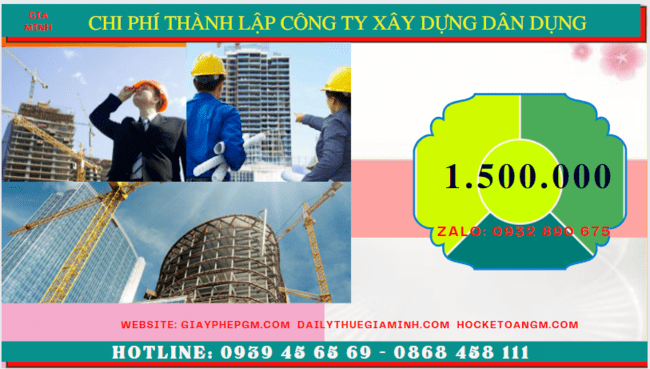 Chi phí thành lập công ty xây dựng dân dụng tại Nha Trang