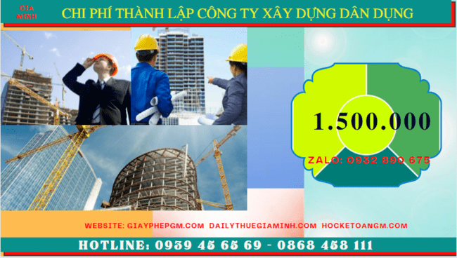 Chi phí thành lập công ty xây dựng dân dụng tại Phú Quốc