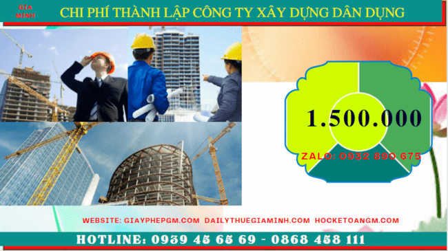 Chi phí thành lập công ty xây dựng dân dụng tại Quảng Nam
