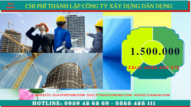 Chi phí thành lập công ty xây dựng dân dụng tại Quảng Trị