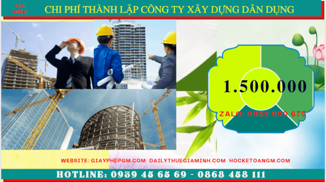 Chi phí thành lập công ty xây dựng dân dụng tại Thanh Hóa