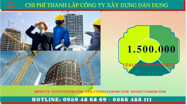 Chi phí thành lập công ty xây dựng dân dụng tại Thừa Thiên Huế