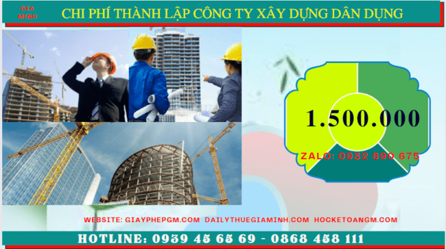 Chi phí thành lập công ty xây dựng dân dụng tại Vũng Tàu