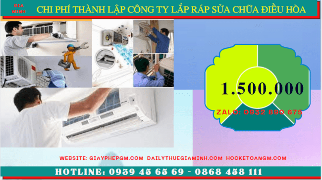 Chi phí thành lập doanh nghiệp lắp ráp sửa chữa điều hòa tại TP Hải Phòng
