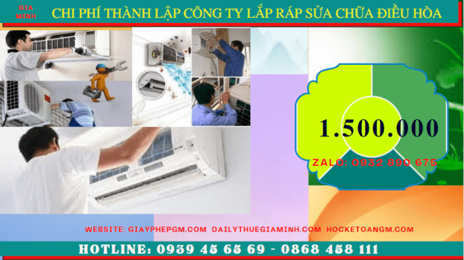 Chi phí thành lập doanh nghiệp lắp ráp sửa chữa điều hòa tại TP Hồ Chí Minh