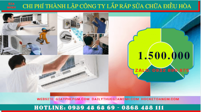 Chi phí thành lập doanh nghiệp lắp ráp sửa chữa điều hòa tại Trà Vinh