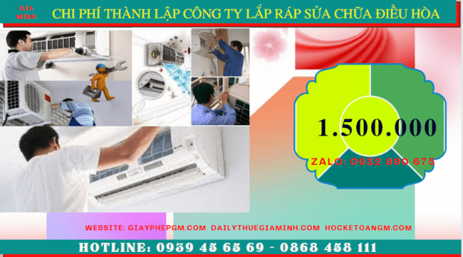 Thành lập công ty lắp ráp sửa chữa điều hòa tại tt huế 5 Chi phí thành lập doanh nghiệp lắp ráp sửa chữa điều hòa tại TT Huế