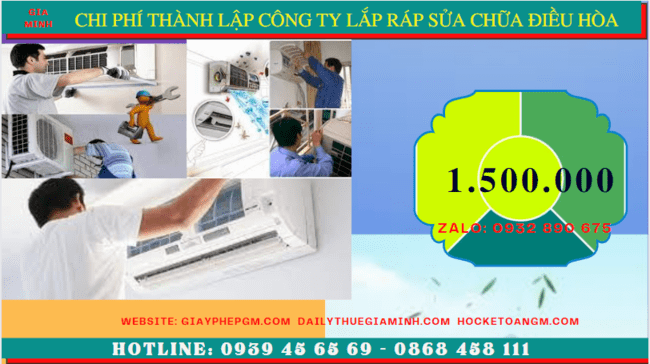 Chi phí thành lập doanh nghiệp lắp ráp sửa chữa điều hòa tại Tuyên Quang