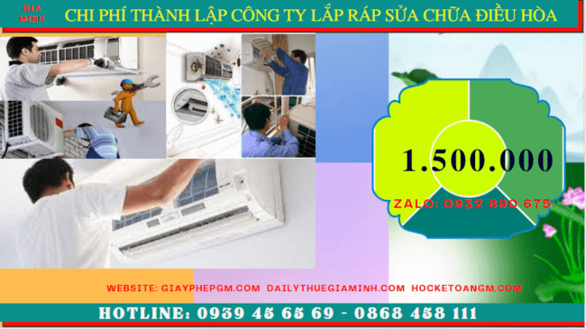 Chi phí thành lập doanh nghiệp lắp ráp sửa chữa điều hòa tại Vũng Tàu