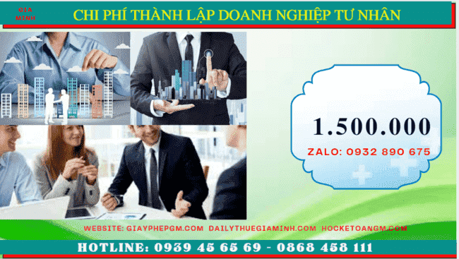Cần thành lập doanh nghiệp tư nhân tại tphcm 7 Chi phí thành lập doanh nghiệp tư nhân tại TPHCM