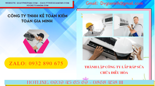 Đăng ký thành lập doanh nghiệp lắp ráp sửa chữa điều hòa tại Tiền Giang