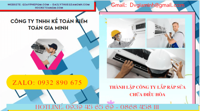 Đăng ký thành lập doanh nghiệp lắp ráp sửa chữa điều hòa tại TP Hồ Chí Minh