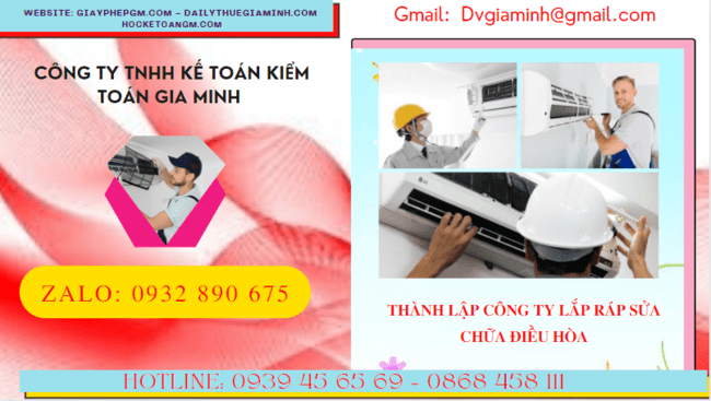Đăng ký thành lập doanh nghiệp lắp ráp sửa chữa điều hòa tại Trà Vinh
