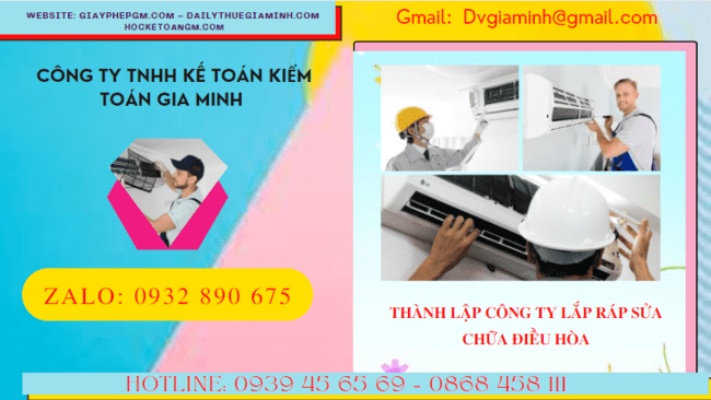 Thành lập công ty lắp ráp sửa chữa điều hòa tại tt huế 6 Đăng ký thành lập doanh nghiệp lắp ráp sửa chữa điều hòa tại TT Huế