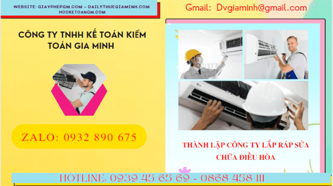 Đăng ký thành lập doanh nghiệp lắp ráp sửa chữa điều hòa tại Vĩnh Long