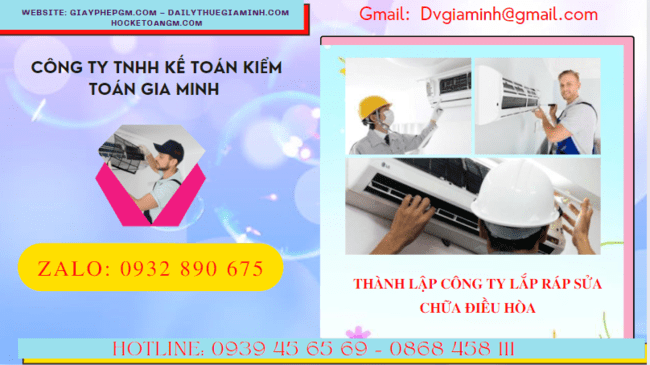 Đăng ký thành lập doanh nghiệp lắp ráp sửa chữa điều hòa tại Yên Bái