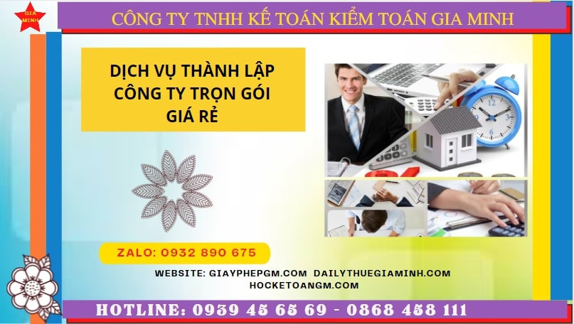 Dịch vụ thành lập công ty trọn gói giá rẻ tại tphcm