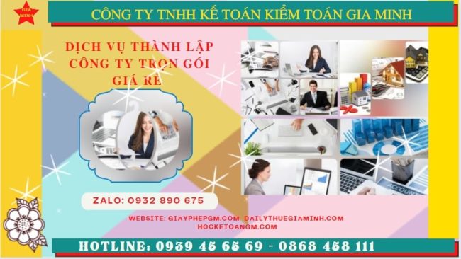 Dịch vụ thành lập công ty tại tphcm chi phí giá rẻ