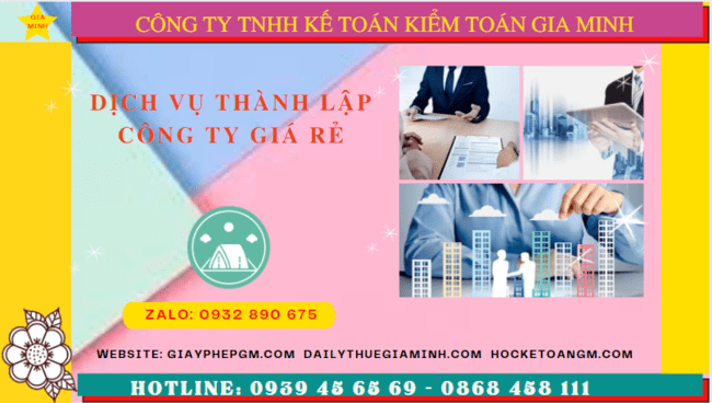 Dịch vụ thành lập công ty tại TPHCM giá rẻ năm