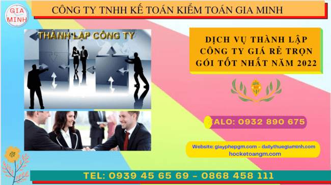 Dịch vụ thành lập công ty trọn gói giá rẻ tại Gia Minh