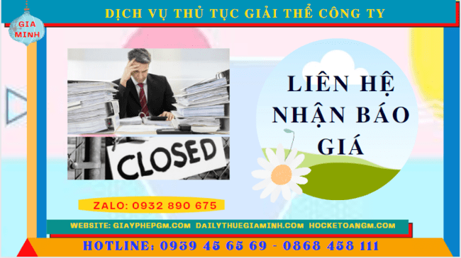 DỊCH VỤ THỦ TỤC GIẢI THỂ CÔNG TY TẠI HUẾ 5 Giải thể công ty tại Huế tốn bao nhiêu tiền