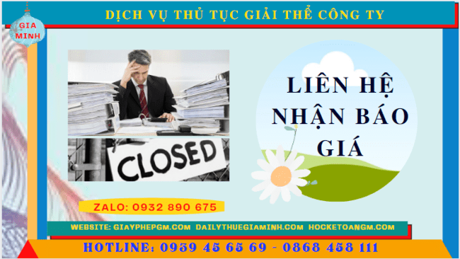 Dịch vụ thủ tục giải thể công ty tại Thành phố Huế 5 Giải thể công ty tại Thành Phố Huế tốn bao nhiêu tiền