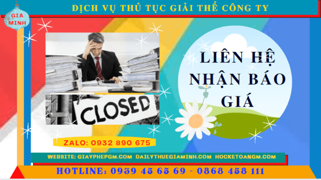 DỊCH VỤ THỦ TỤC GIẢI THỂ CÔNG TY TẠI TT HUẾ 5 Giải thể công ty tại TT Huế tốn bao nhiêu tiền