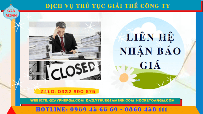 DỊCH VỤ THỦ TỤC GIẢI THỂ CÔNG TY TẠI VĨNH PHÚC 5 Giải thể công ty tại Vĩnh Phúc tốn bao nhiêu tiền
