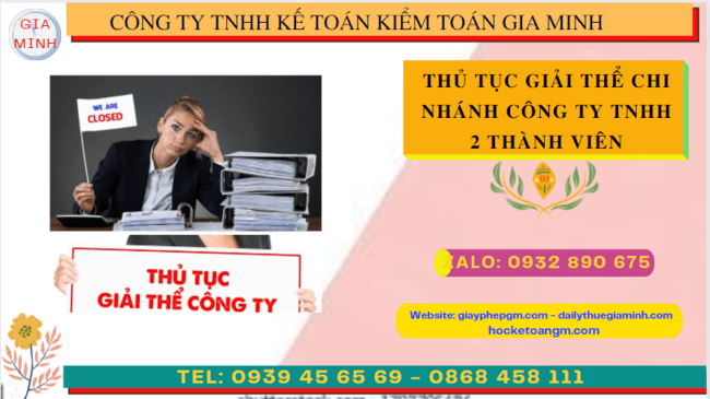 Giải thể chi nhánh công ty TNHH 2 thành viên tại Nghệ An