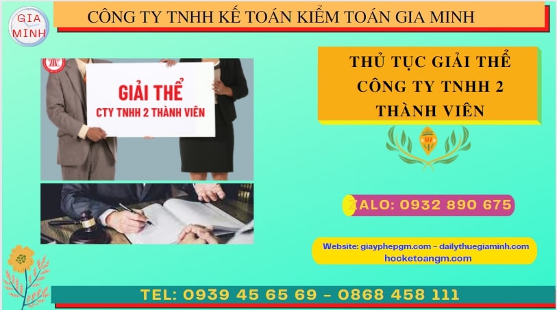 GIẢI THỂ CÔNG TY TNHH 2 THÀNH VIÊN TẠI BÌNH THUẬN 4 Hồ sơ giải thể đối với công ty TNHH 2 thành viên tại Bình Thuận