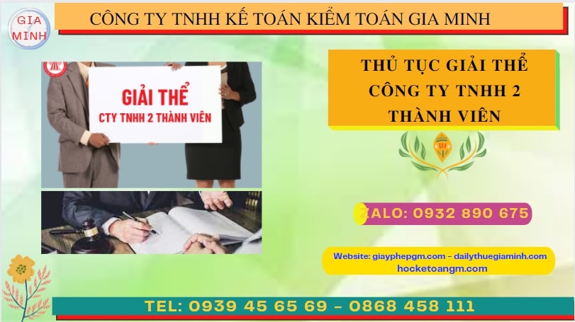 GIẢI THỂ CÔNG TY TNHH 2 THÀNH VIÊN TẠI HẢI DƯƠNG 4 Hồ sơ giải thể đối với công ty TNHH 2 thành viên tại Hải Dương