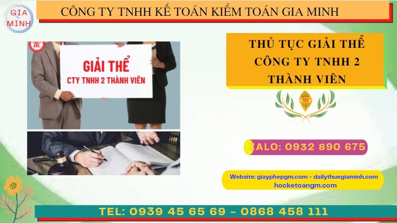 GIẢI THỂ CÔNG TY TNHH 2 THÀNH VIÊN TẠI VĨNH PHÚC 4 Hồ sơ giải thể đối với công ty TNHH 2 thành viên tại Vĩnh Phúc