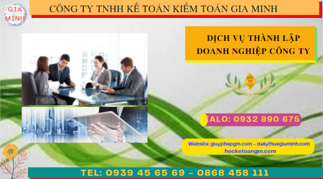 DỊCH VỤ THÀNH LẬP DOANH NGHIỆP CÔNG TY TẠI TPHCM