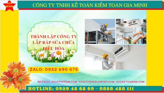 Thành lập doanh nghiệp lắp ráp sửa chữa điều hòa tại Thành Phố Thủ Đức