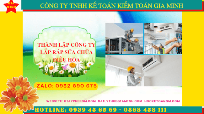 Thành lập doanh nghiệp lắp ráp sửa chữa điều hòa tại Ninh Kiều