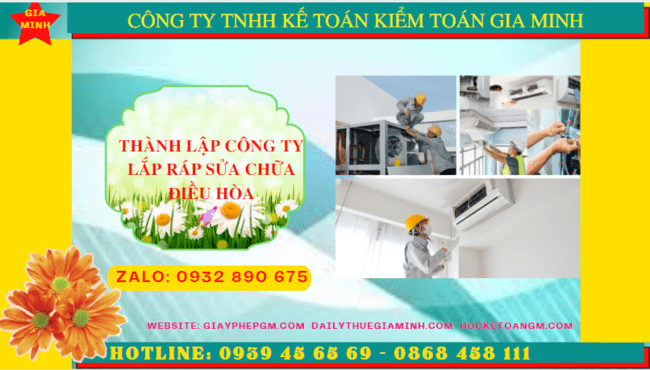 Thành lập công ty lắp ráp sửa chữa điều hòa tại thành phố châu đốc 4 Thành lập doanh nghiệp lắp ráp sửa chữa điều hòa tại Thành phố Châu Đốc