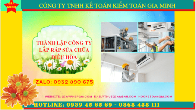 Thành lập doanh nghiệp lắp ráp sửa chữa điều hòa tại TP Hải Phòng