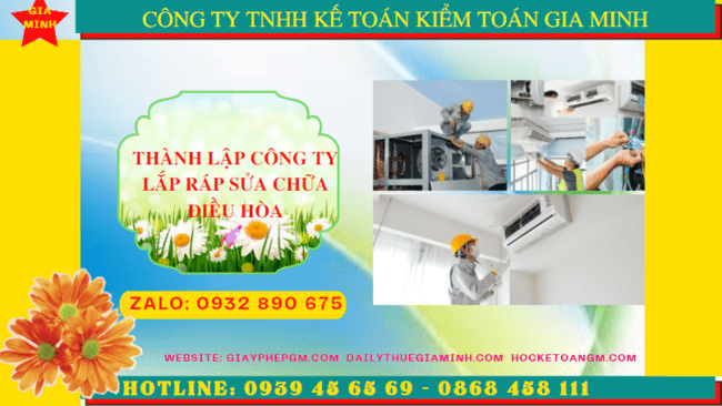 Thành lập doanh nghiệp lắp ráp sửa chữa điều hòa tại TP Hồ Chí Minh