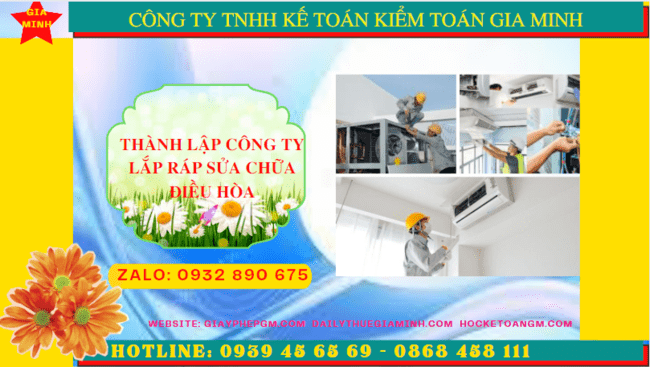 Thành lập doanh nghiệp lắp ráp sửa chữa điều hòa tại Trà Vinh