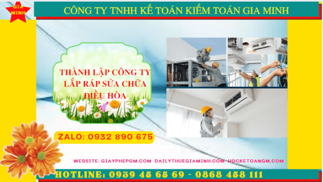 Thành lập doanh nghiệp lắp ráp sửa chữa điều hòa tại Tuyên Quang