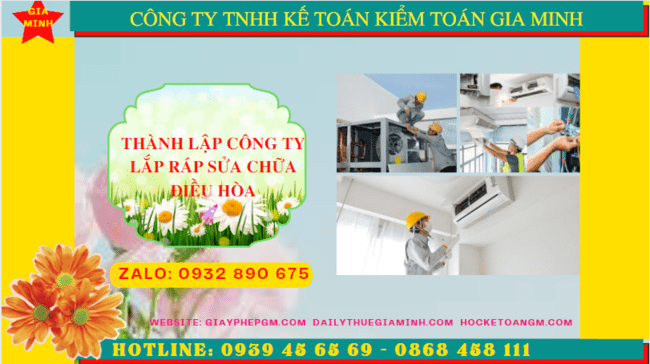 Thành lập doanh nghiệp lắp ráp sửa chữa điều hòa tại Vũng Tàu