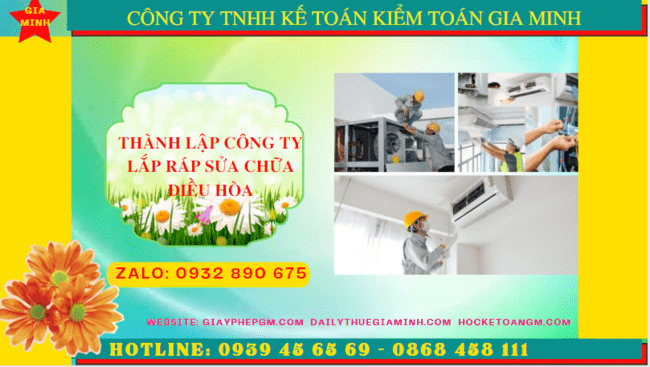 Thành lập doanh nghiệp lắp ráp sửa chữa điều hòa tại Yên Bái