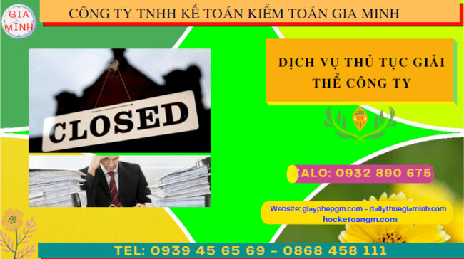 DỊCH VỤ THỦ TỤC GIẢI THỂ CÔNG TY TẠI VĨNH PHÚC 6 Dịch vụ thủ tục giải thể công ty tại Vĩnh Phúc
