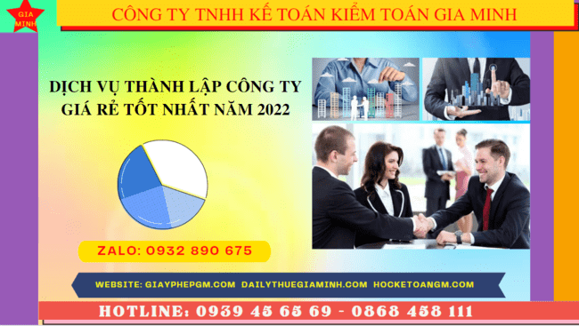 Thủ tục thành lập công ty trong năm 2022 đầy đủ